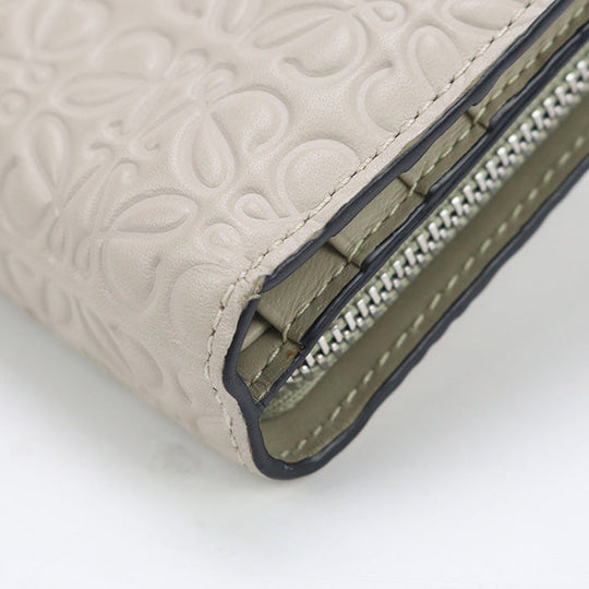 LOEWE LO89646 Folded wallet repeat Calfskin beige Women