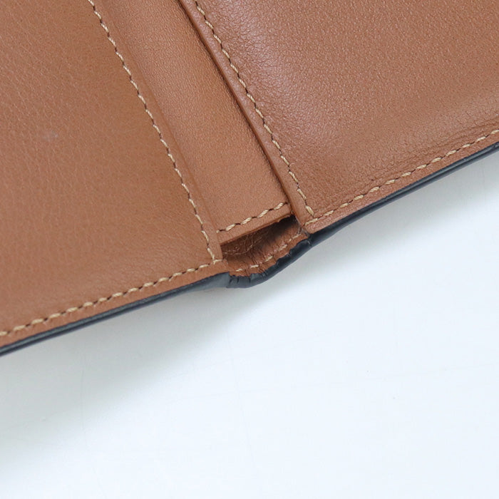 LOEWE C821TR2X02 Tri-fold wallet anagram Trifold wallet pebble grain calf Brown Women
