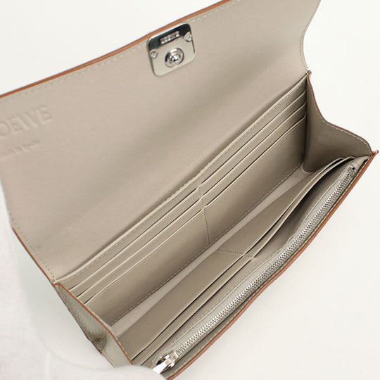 LOEWE C821ACWX01 Long Wallet anagram Continental Wallet leather beige Women