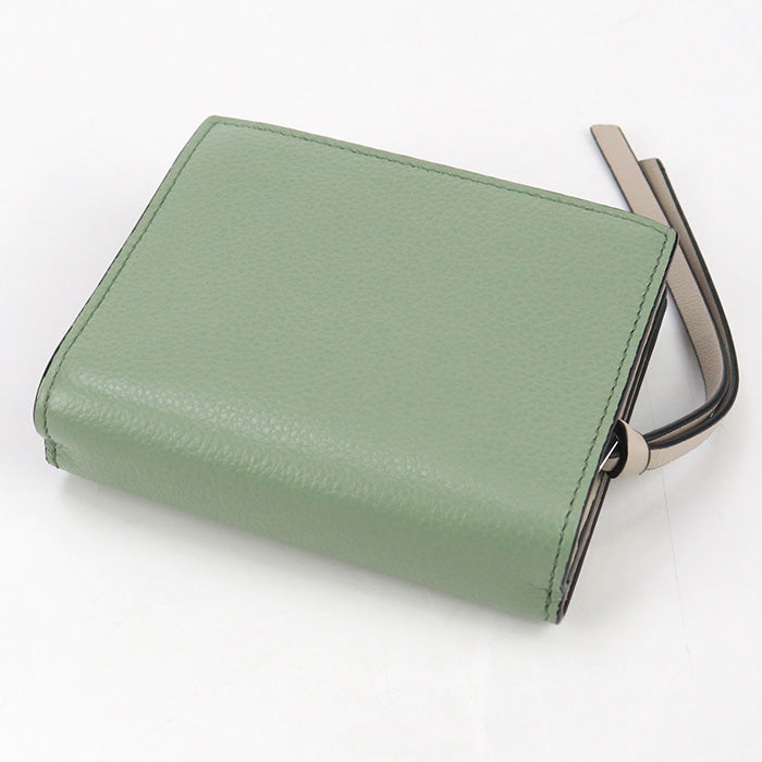 LOEWE C660Z41X01 Bi-fold wallet Compact zip wallet soft grain calfskin green Women