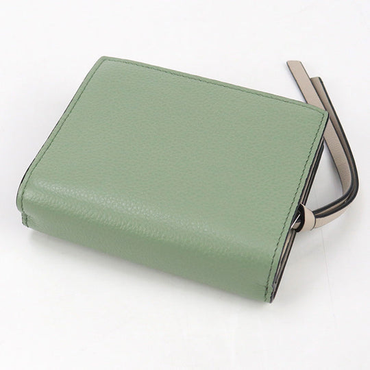 LOEWE C660Z41X01 Bi-fold wallet Compact zip wallet soft grain calfskin green Women