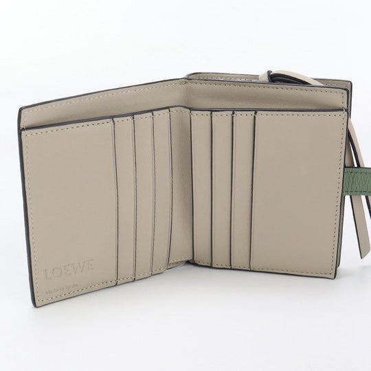 LOEWE C660Z41X01 Bi-fold wallet Compact zip wallet soft grain calfskin green Women