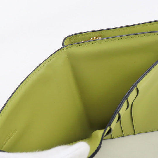 LOEWE C499Z41X04 4081 Bi-fold wallet Repeat anagram Compact zip wallet embossed silk calf Lime Yellow Women