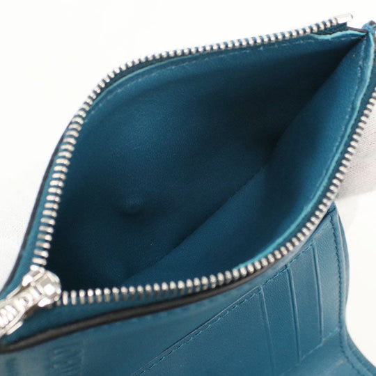 LOEWE C821S33X01 Tri-fold wallet anagram Vertical Small Wallet leather blue Women