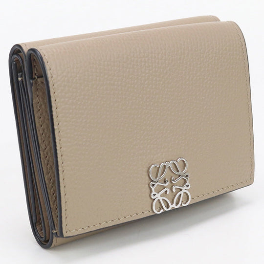 LOEWE Trifold wallet anagram Three fold wallet Calfskin gray Women