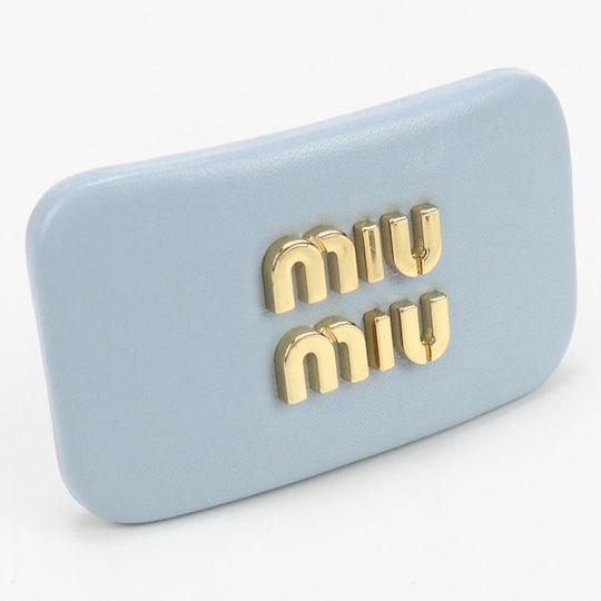 MIUMIU(OUTLET) 5IF093 038 F0012 logo Valletta leather/metal blue Women
