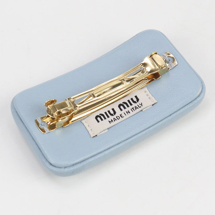 MIUMIU(OUTLET) 5IF093 038 F0012 logo Valletta leather/metal blue Women