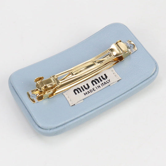 MIUMIU(OUTLET) 5IF093 038 F0012 logo Valletta leather/metal blue Women