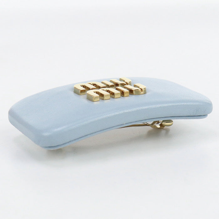 MIUMIU(OUTLET) 5IF093 038 F0012 logo Valletta leather/metal blue Women