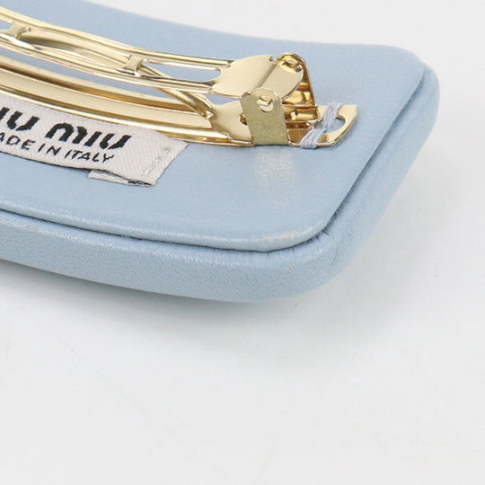 MIUMIU(OUTLET) 5IF093 038 F0012 logo Valletta leather/metal blue Women
