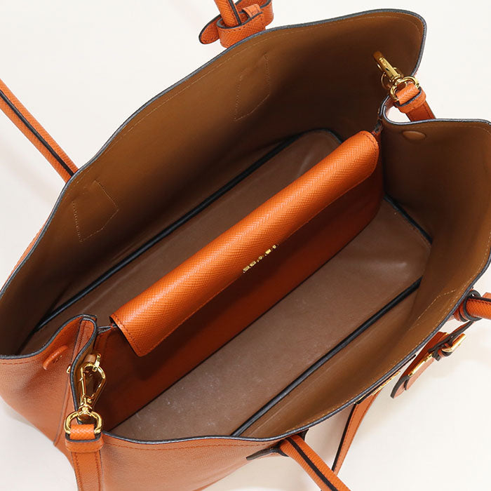 PRADA BN2823 Tote Bag Safiano quiel 2WAYTote Bag leather Orange Women