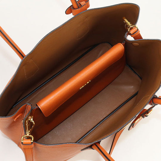 PRADA BN2823 Tote Bag Safiano quiel 2WAYTote Bag leather Orange Women