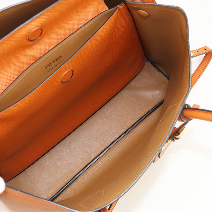 PRADA BN2823 Tote Bag Safiano quiel 2WAYTote Bag leather Orange Women