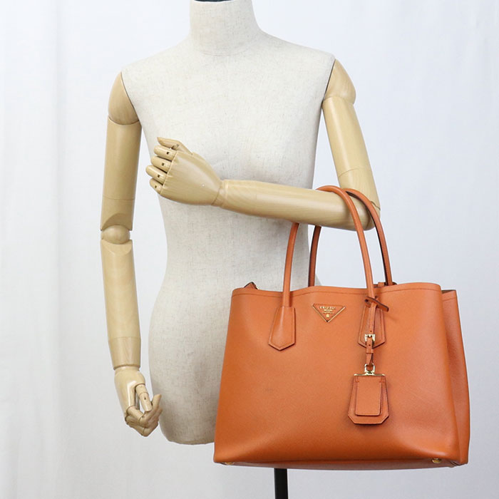PRADA BN2823 Tote Bag Safiano quiel 2WAYTote Bag leather Orange Women