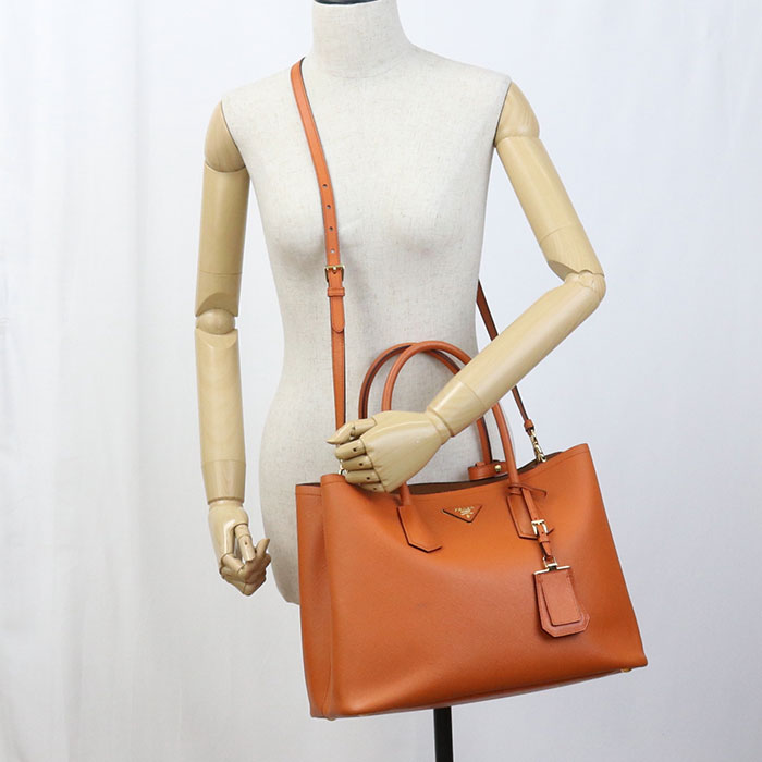 PRADA BN2823 Tote Bag Safiano quiel 2WAYTote Bag leather Orange Women