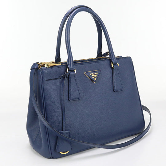 PRADA 1BA863 NZV F0016 Medium bag Galleria Tote shoulde Bag leather blue Women