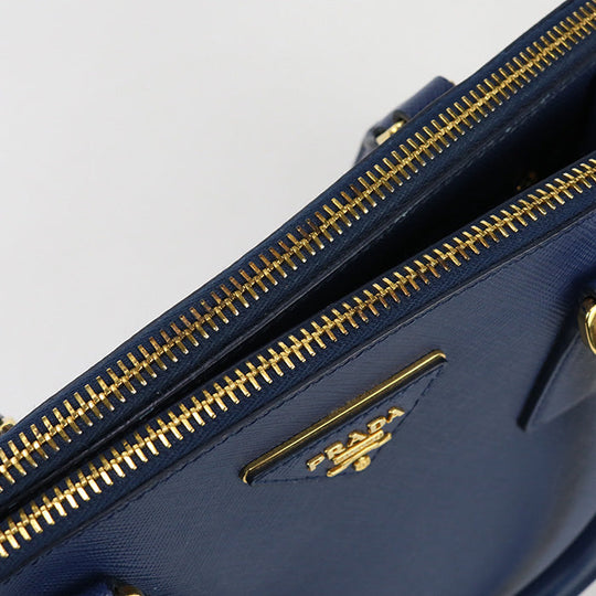 PRADA 1BA863 NZV F0016 Medium bag Galleria Tote shoulde Bag leather blue Women