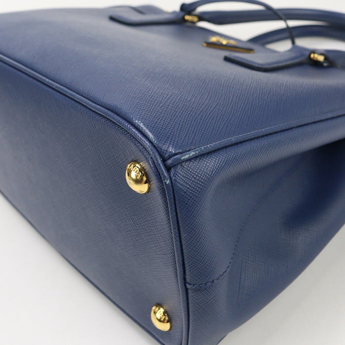 PRADA 1BA863 NZV F0016 Medium bag Galleria Tote shoulde Bag leather blue Women