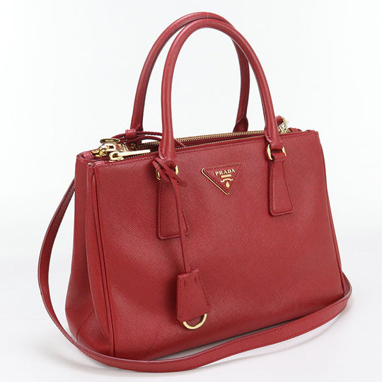PRADA 1BA863 Medium bag Galleria Tote Bag shoulder bag leather red Women