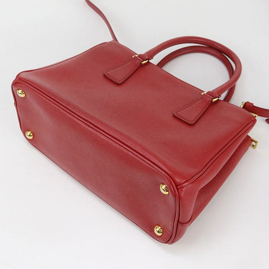 PRADA 1BA863 Medium bag Galleria Tote Bag shoulder bag leather red Women