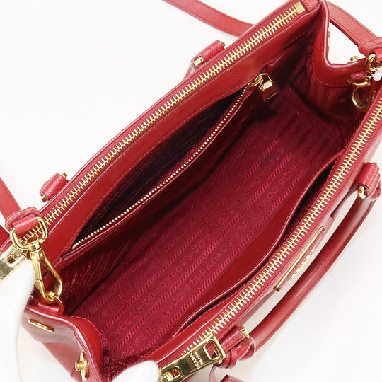 PRADA 1BA863 Medium bag Galleria Tote Bag shoulder bag leather red Women