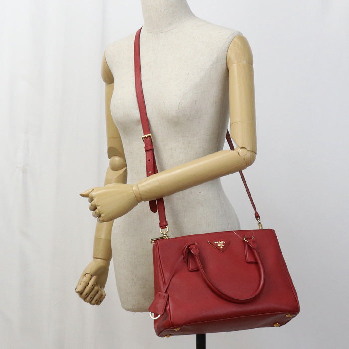 PRADA 1BA863 Medium bag Galleria Tote Bag shoulder bag leather red Women