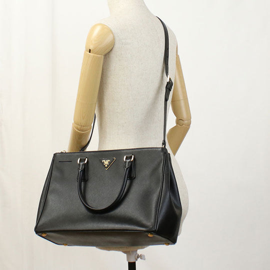 PRADA BN1801 Tote Bag Galleria Saphirnolux 2WAY Tote Bag leather black Women
