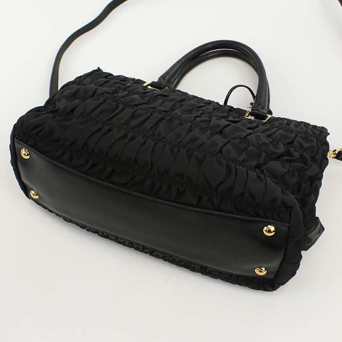 PRADA PR87501 2WAY Tote Bag Nylon Black Women