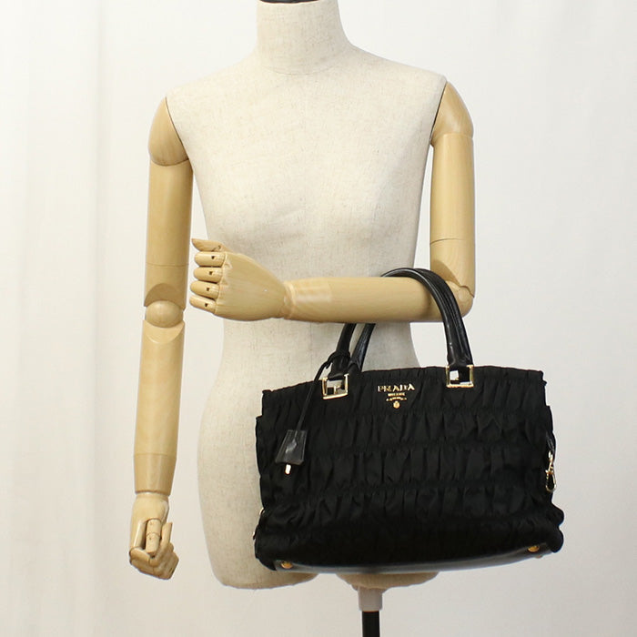 PRADA PR87501 2WAY Tote Bag Nylon Black Women