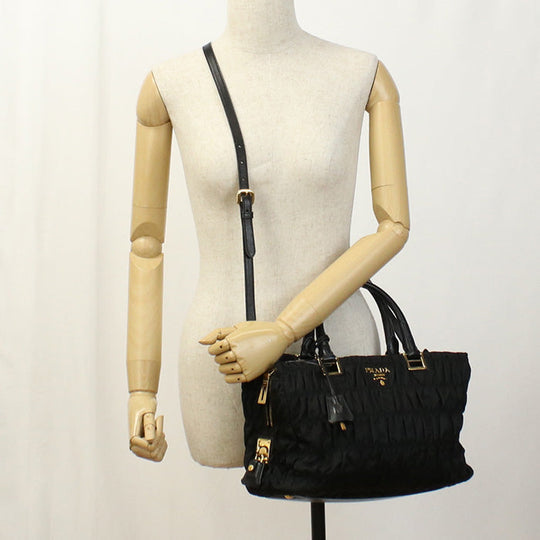 PRADA PR87501 2WAY Tote Bag Nylon Black Women