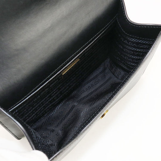 PRADA 1BD200 2EDV F0002 Shoulder Bag Safiano ChainShoulder Bag leather black Women