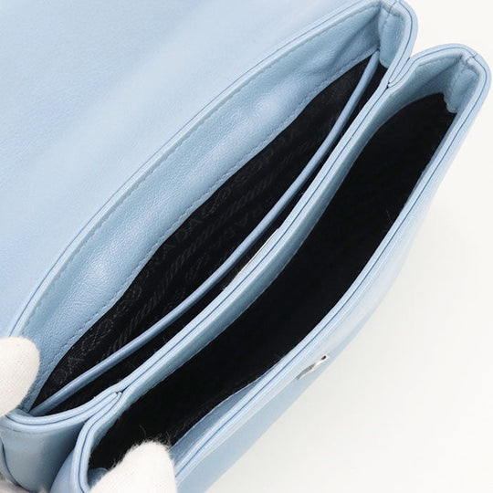 PRADA Chain Shoulder Bag leather blue Women