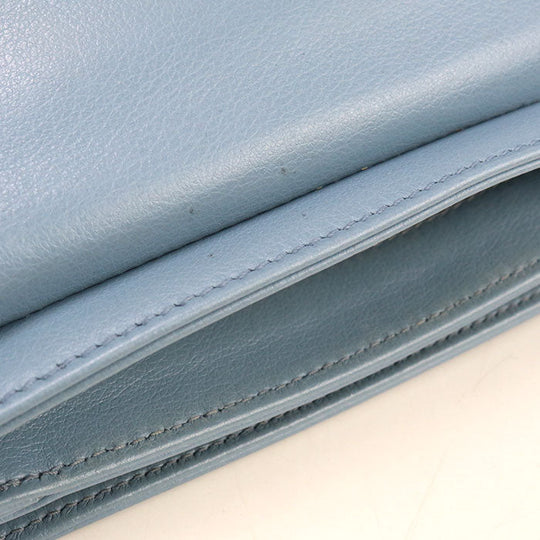 PRADA Chain Shoulder Bag leather blue Women