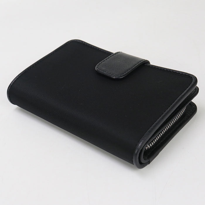 PRADA 1ML225 074 F0002 Bi-fold wallet Triangle Wallet/Folding Wallet Nylon black Women