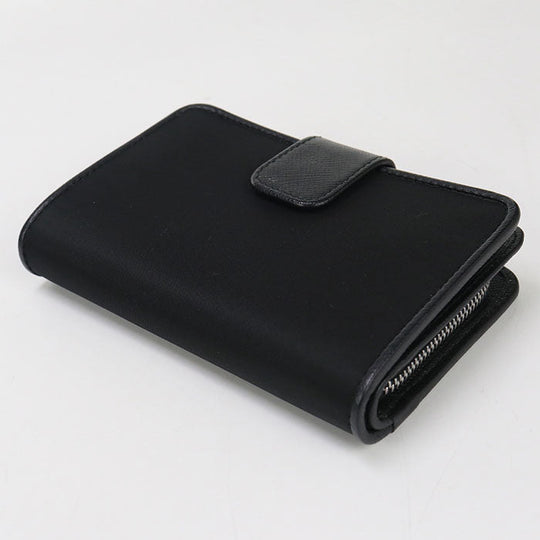 PRADA 1ML225 074 F0002 Bi-fold wallet Triangle Wallet/Folding Wallet Nylon black Women