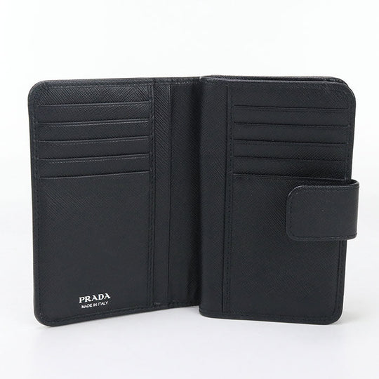 PRADA 1ML225 074 F0002 Bi-fold wallet Triangle Wallet/Folding Wallet Nylon black Women