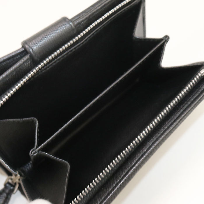 PRADA 1ML225 074 F0002 Bi-fold wallet Triangle Wallet/Folding Wallet Nylon black Women