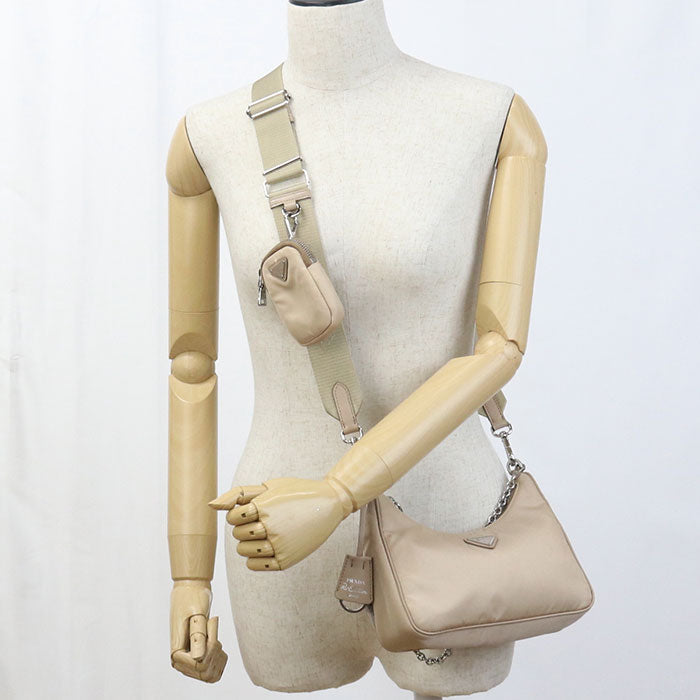 PRADA 1BH204 Shoulder Bag Re-Edition 2005 Re-Nylon 2way Shoulder Bag Nylon beige Women
