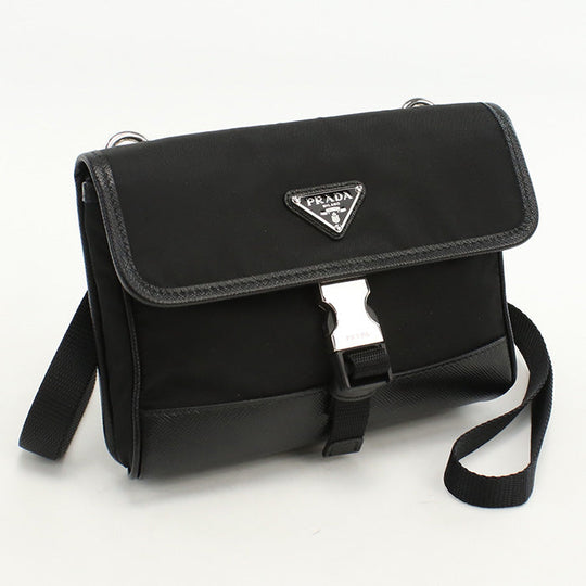 PRADA 2ZH108 Shoulder bag Re-NyloNx Saffiano Smartphone case Nylon, leather black unisex
