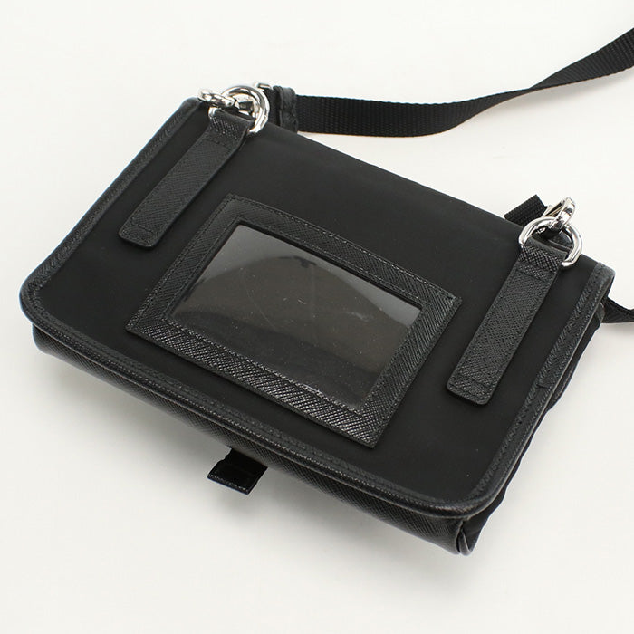 PRADA 2ZH108 Shoulder bag Re-NyloNx Saffiano Smartphone case Nylon, leather black unisex