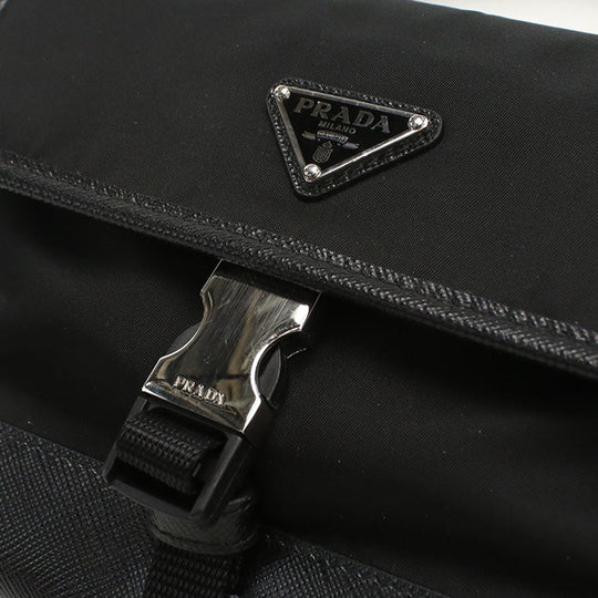 PRADA 2ZH108 Shoulder bag Re-NyloNx Saffiano Smartphone case Nylon, leather black unisex