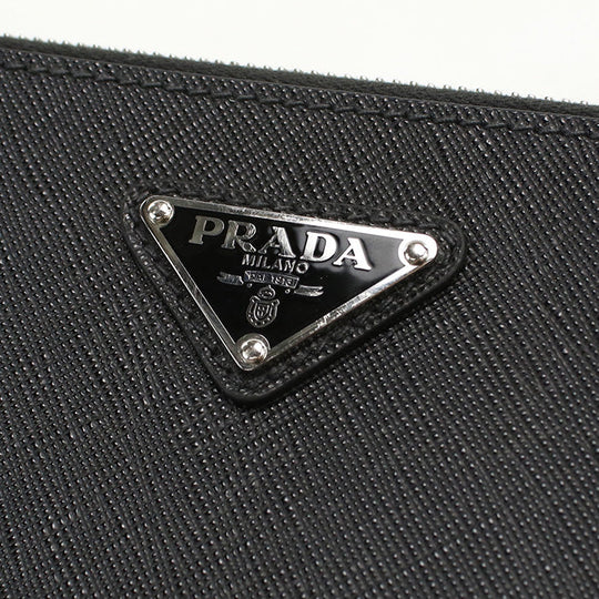 PRADA 2VF030 Clutch bag Safiano Second bag leather black mens