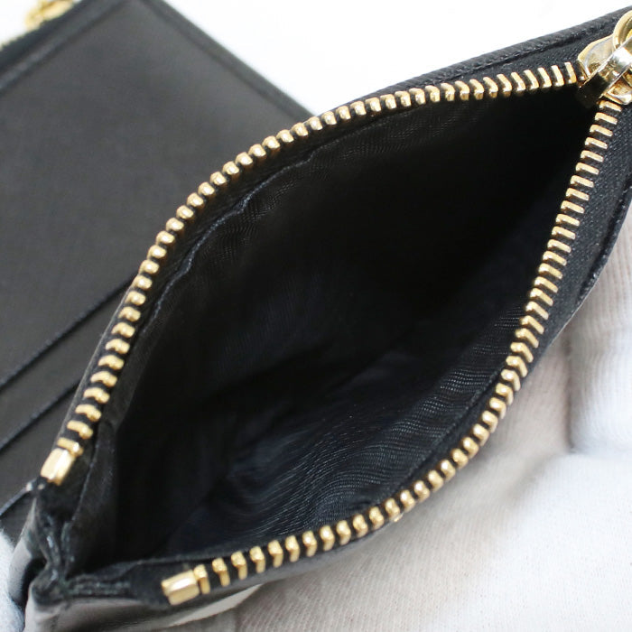 PRADA 1ML024 QWA F0002 Bi-fold wallet Safiano Flap wallet leather black Women