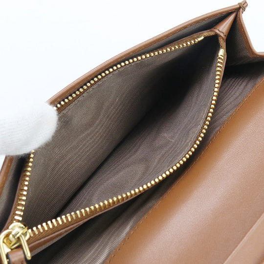 PRADA 1MV025 2CNP Long Wallet City Calf Tab Wallet Flap wallet leather Brown unisex