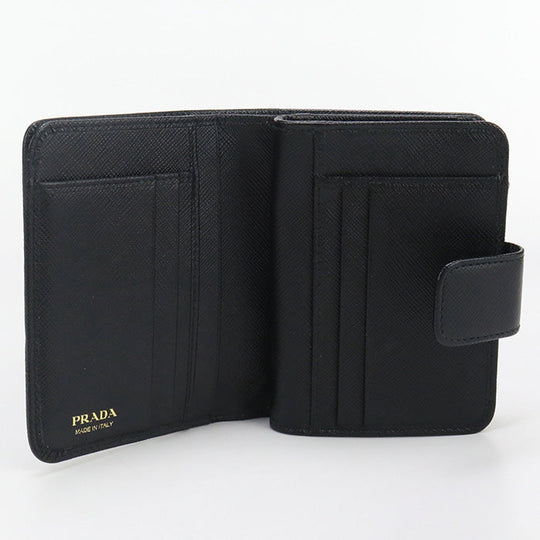 PRADA 1ML018 QWA F0002 Bi-fold wallet Safiano L-shaped zipper wallet leather Women
