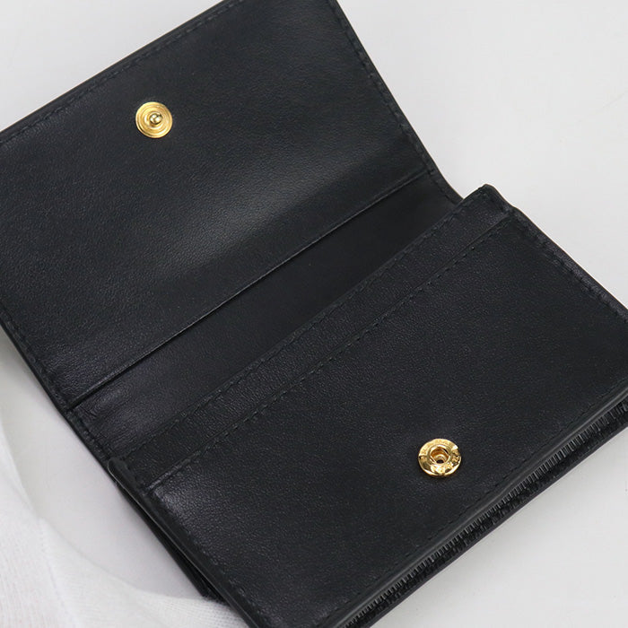 PRADA 1MC122 Business card holder Safiano Triangle Card Case leather black unisex