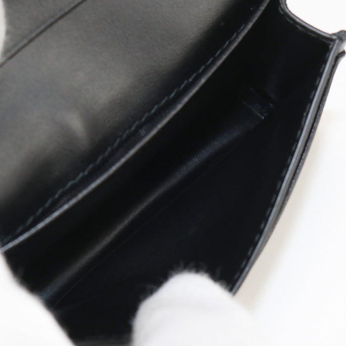 PRADA 1MC122 Business card holder Safiano Triangle Card Case leather black unisex