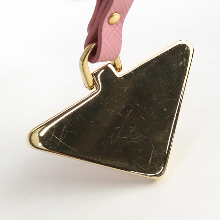 PRADA 1PP128 053 F0442 Safiano leather Key ring metal/leather pink Women