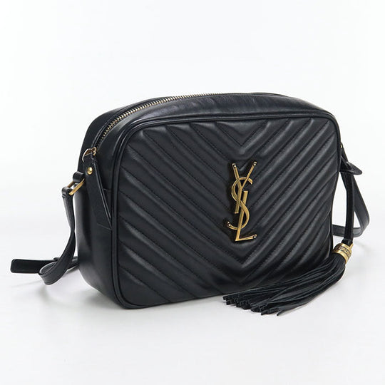SAINT LAURENT 612544 Shoulder Bag Roux quilting leather black Women