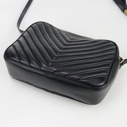 SAINT LAURENT 612544 Shoulder Bag Roux quilting leather black Women